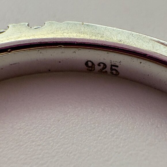 VTG Sterling Silver 925 Cubic Zirconia Pavé Set Band Statement Ring Size 6.5 - Picture 5 of 9